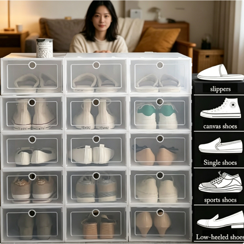Shoe Box Display - 6 Adet Şeffaf Ayakkabı Saklama Organizatör