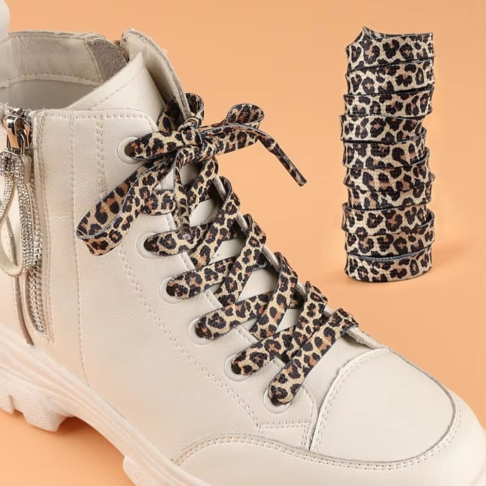 1 çift 120 CM Moda Leopar Bask - Lace Replacement Flat incelemesi ve fiyatı